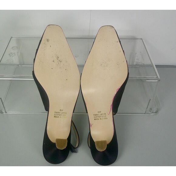 COLORIFFICS WOMEN PURPLE SQUARED TOE SLING BACK 2 INCH HEELS. SIZE 8W - Picture 4 of 4